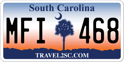 SC license plate MFI468