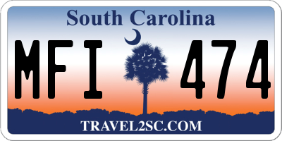 SC license plate MFI474