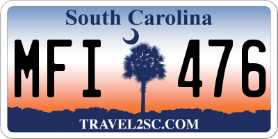 SC license plate MFI476
