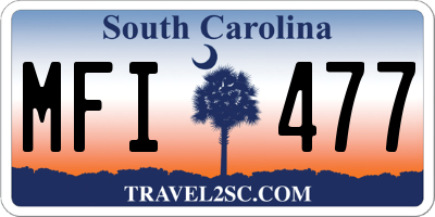 SC license plate MFI477