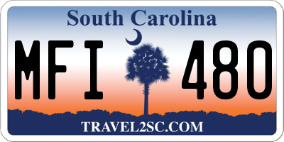 SC license plate MFI480