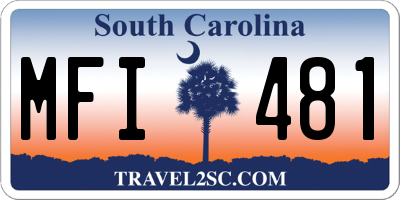 SC license plate MFI481