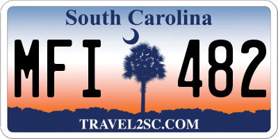 SC license plate MFI482