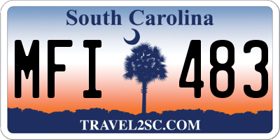 SC license plate MFI483
