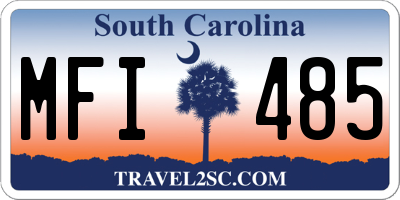SC license plate MFI485