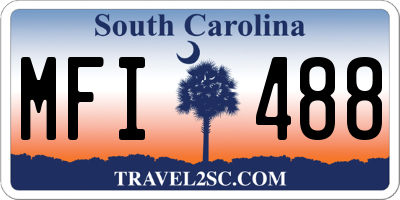SC license plate MFI488