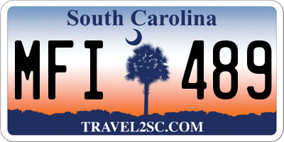 SC license plate MFI489