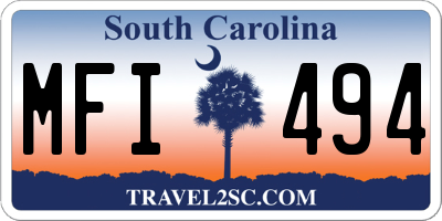 SC license plate MFI494
