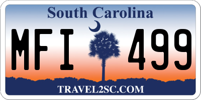 SC license plate MFI499
