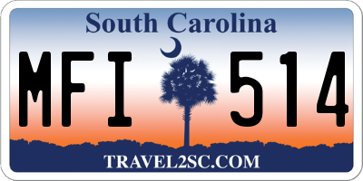 SC license plate MFI514