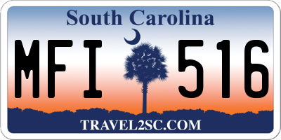 SC license plate MFI516