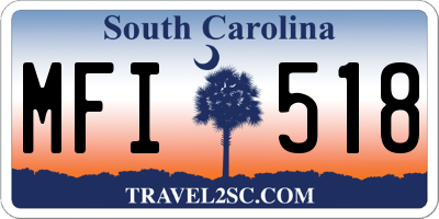 SC license plate MFI518