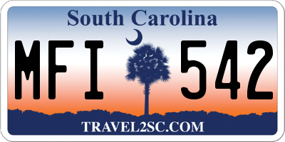 SC license plate MFI542