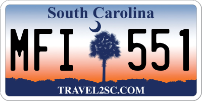 SC license plate MFI551