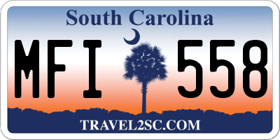 SC license plate MFI558