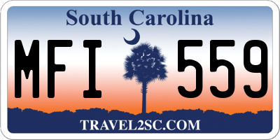 SC license plate MFI559
