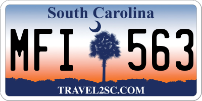 SC license plate MFI563