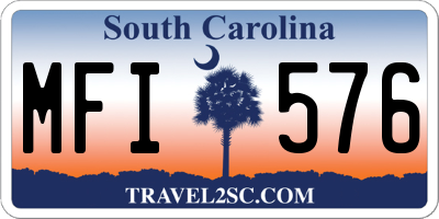 SC license plate MFI576