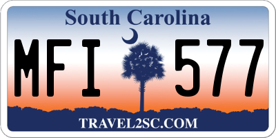 SC license plate MFI577