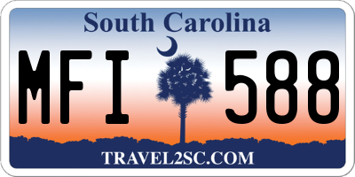 SC license plate MFI588