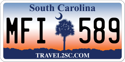 SC license plate MFI589