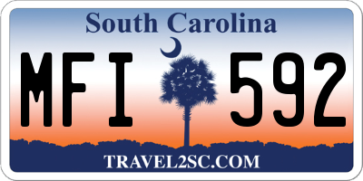 SC license plate MFI592