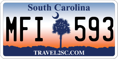 SC license plate MFI593
