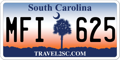 SC license plate MFI625
