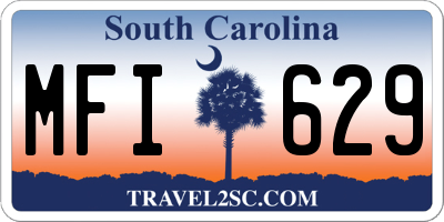 SC license plate MFI629