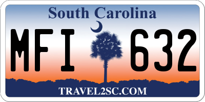 SC license plate MFI632