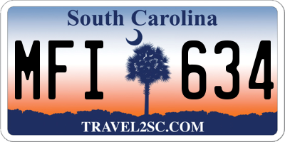 SC license plate MFI634