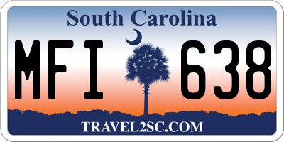 SC license plate MFI638