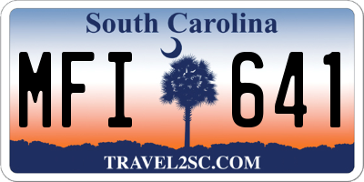SC license plate MFI641