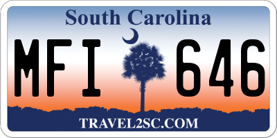 SC license plate MFI646