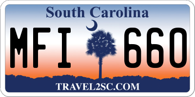SC license plate MFI660