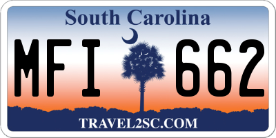 SC license plate MFI662