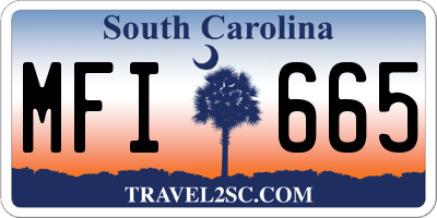 SC license plate MFI665
