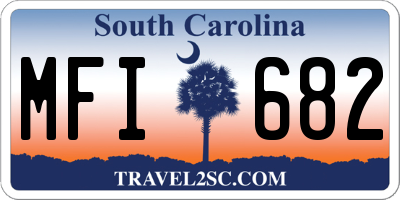 SC license plate MFI682