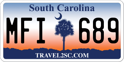 SC license plate MFI689