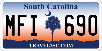 SC license plate MFI690