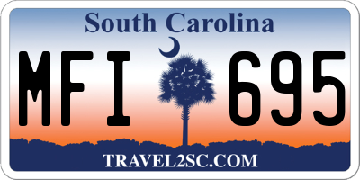 SC license plate MFI695