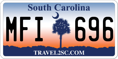 SC license plate MFI696