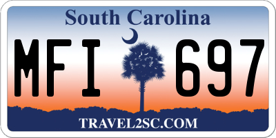 SC license plate MFI697