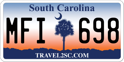 SC license plate MFI698
