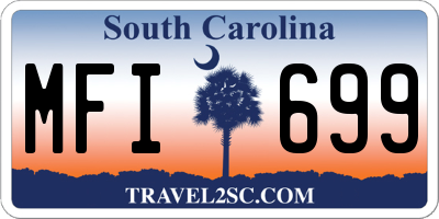 SC license plate MFI699