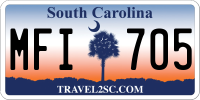 SC license plate MFI705