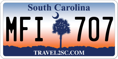 SC license plate MFI707