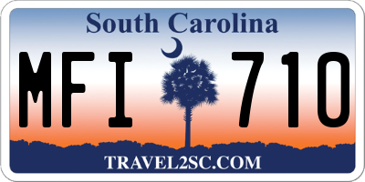 SC license plate MFI710