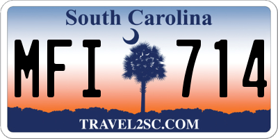 SC license plate MFI714