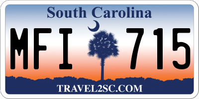 SC license plate MFI715